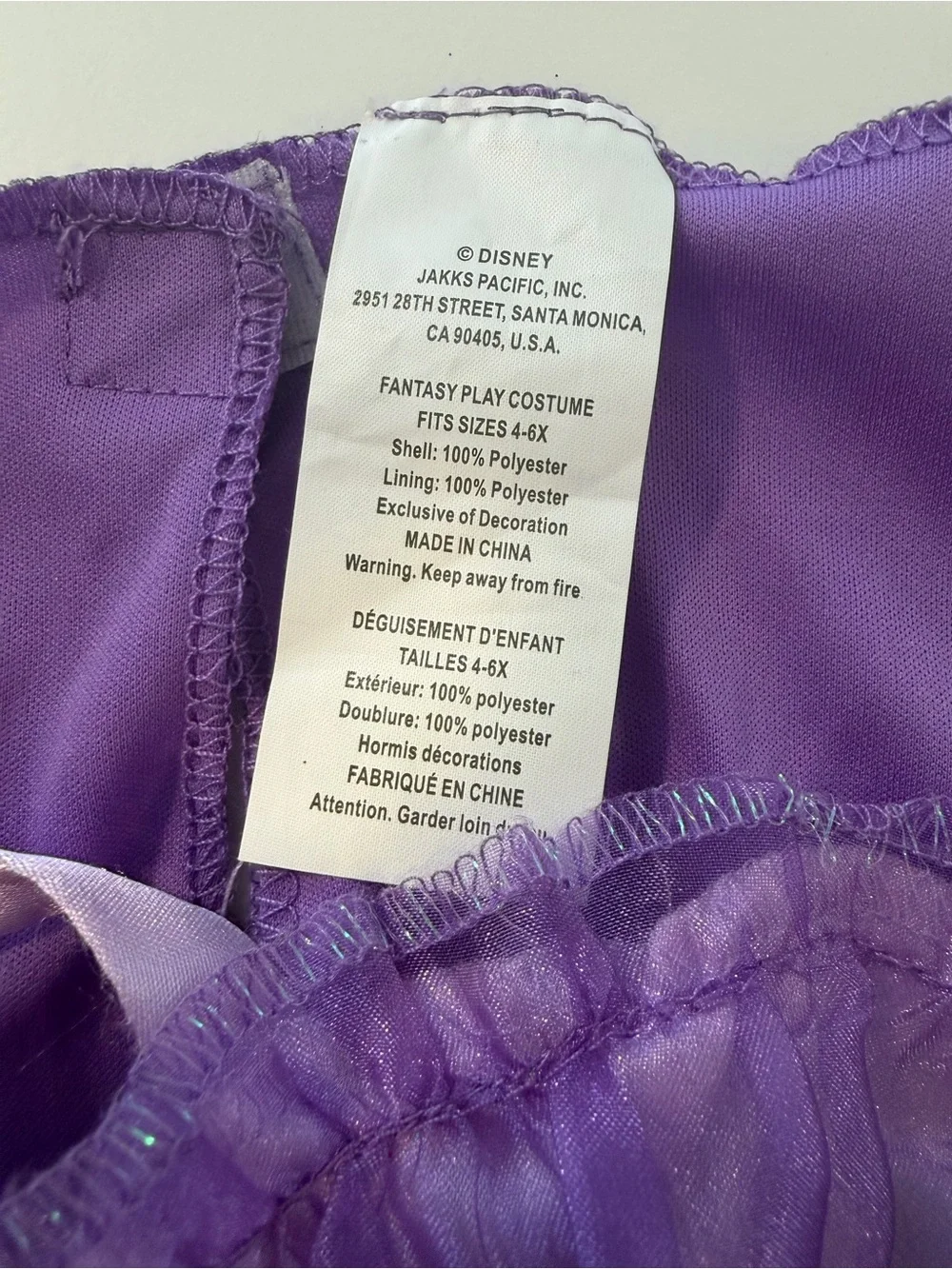Disney Purple and Teal Ariel Mermaid Costume Dress - SZ 4-6X - Picture 5 of 5